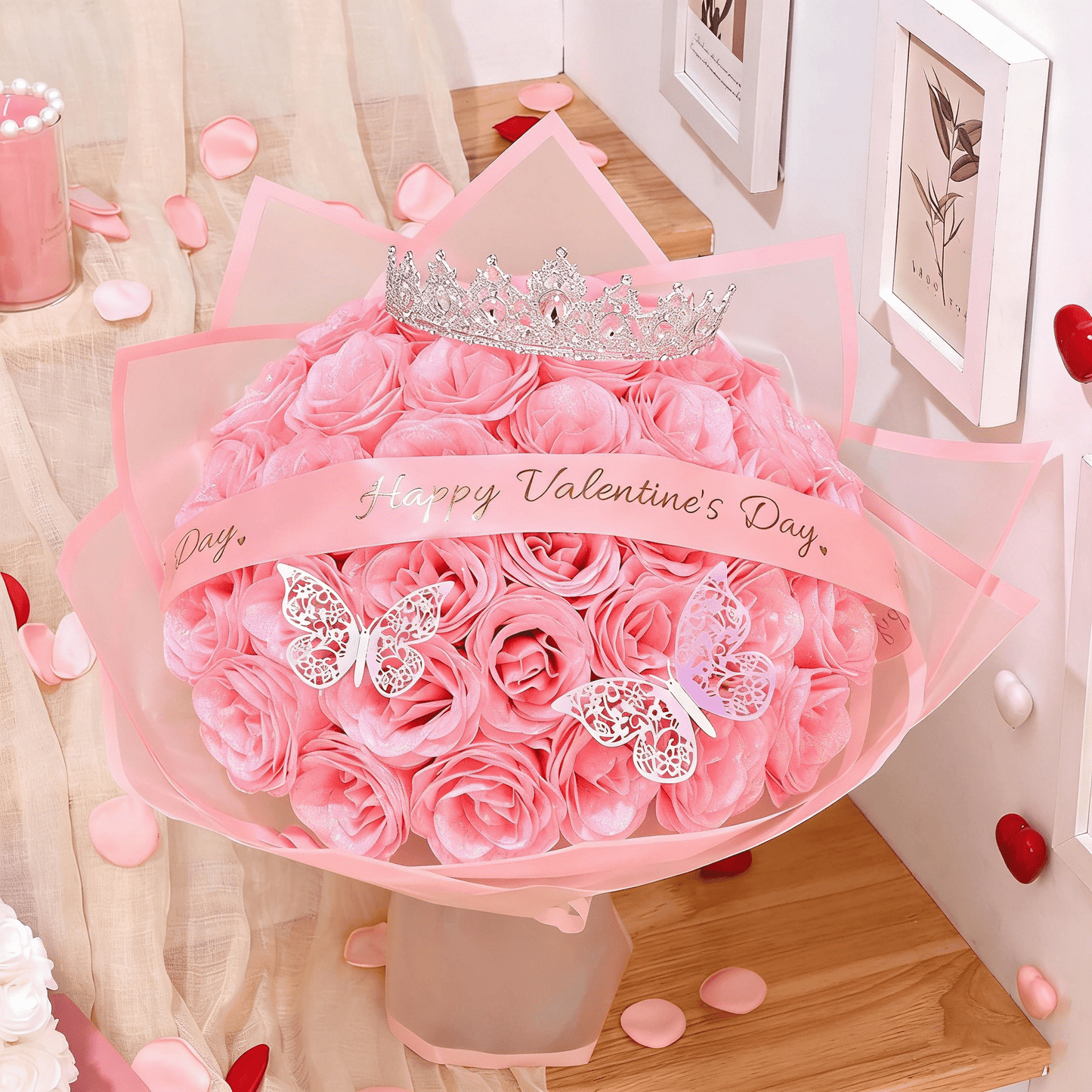 Rarevick Valentines Day Glitter Roses