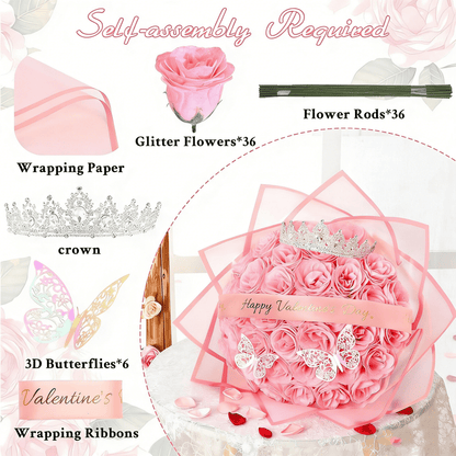Rarevick Valentines Day Glitter Roses